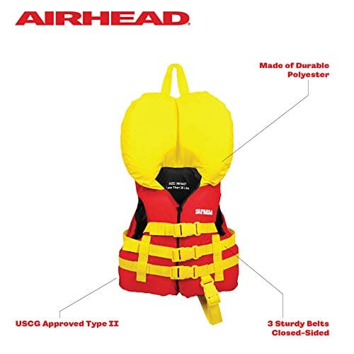 Airhead General Purpose Life Jacket for Adults & Kids - US Coast Guard Approved Life Vest for Men, Women, Youth, Child & Infant, Boating Safety PFD for Fishing & Swimming