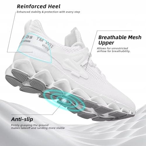 Srenket Mens Walking Shoes Running Slip on Tennis Casual Fashion Blade Sneakers Comfort Workout Sport Athletic Trainers