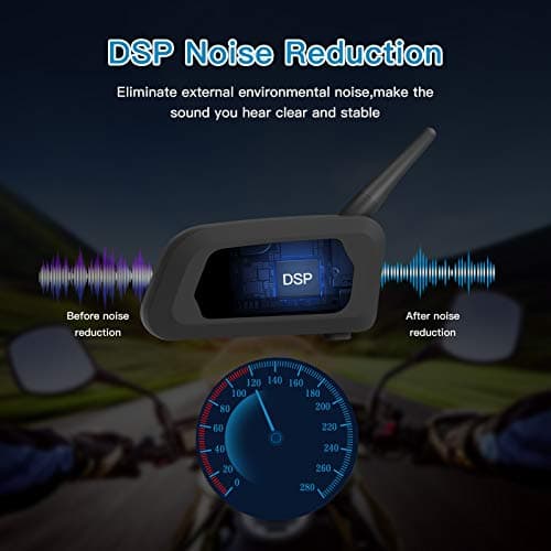 EJEAS V6 Pro Motorcycle Helmet Bluetooth Intercom, 2-Way 1200M Motorcycle Bluetooth Headset Universal Communication System with Noise Cancellation and Waterproof for Dirt Bike/ATV/Snowmobile (2PCS)