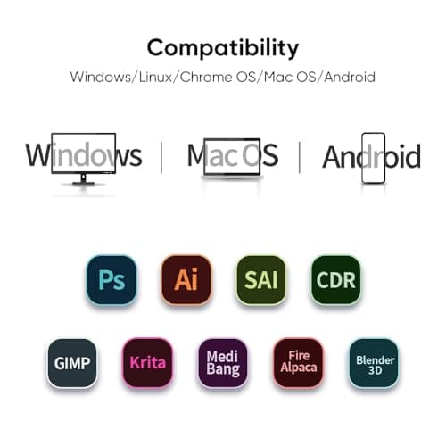 XPPen Updated Deco 01 V3 Drawing Tablet, 16384 Pressure Sensitivity, 8 Custom Shortcuts, 220 Report Rate for OSU Drawing Pad, Remote Teaching & Animation, Compatible with Android, Windows, macOS