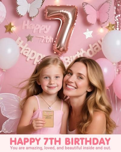 UNGENT THEM Pink Butterfly Necklace-Birthday Gifts for 5-11 Year Old Girl B0DZ6LL4Z9