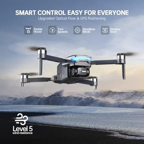 GPS Drones with Camera for Adults 4K, Under 249g, 45 Mins Flight, Brushless Motor, Light, Auto Follow, Tap Fly & Circle Fly, One Key Start, Foldable Drone for Adults Beginners