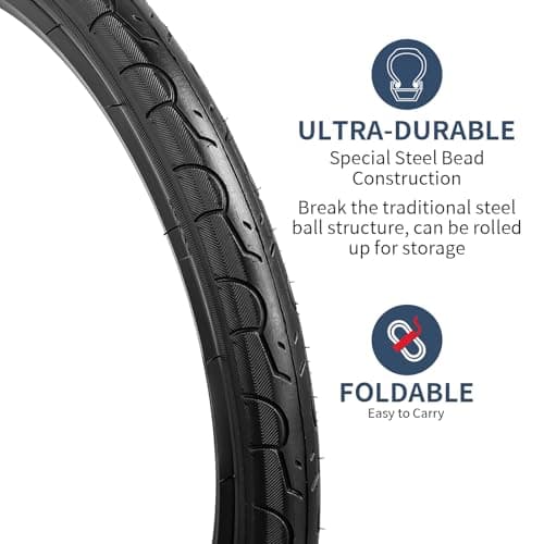 YUNSCM 2-PCS 20" Bike Tires 20x1.50/40-406 Compatible with Road Bike 20 x 1.50 20x1.5 Bicycle Tires (Y-1095)