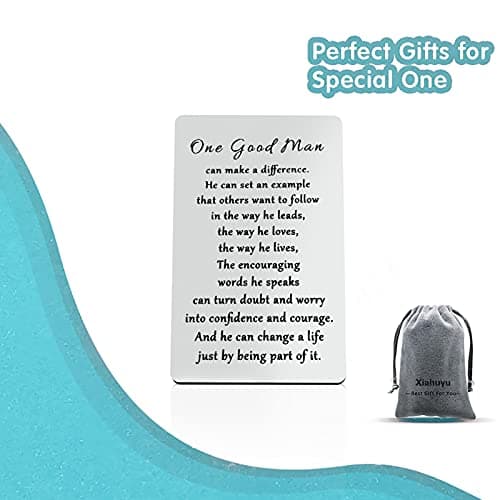 Xiahuyu Engraved Wallet Insert Card for Boyfriend Fiance Husband Good Man can Make a Difference Valentines Day Gifts Christmas Birthday Gifts Fathers Day Gift for Men Husband Uncle Dad Son Brother