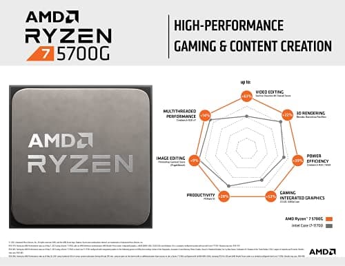 AMD Ryzen™ 7 5700G 8-Core, 16-Thread Desktop Processor with Radeon™ Graphics