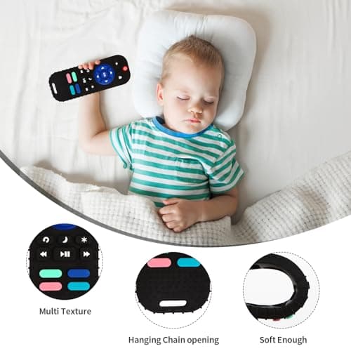 Hooku 2 Pack Silicone Teething Toys for Babies 0-6 Months, Teethers for Babies 6-12 Months, Remote Teether for Baby, Sensory Toys for Babies, Baby Chew Toys KLW8808