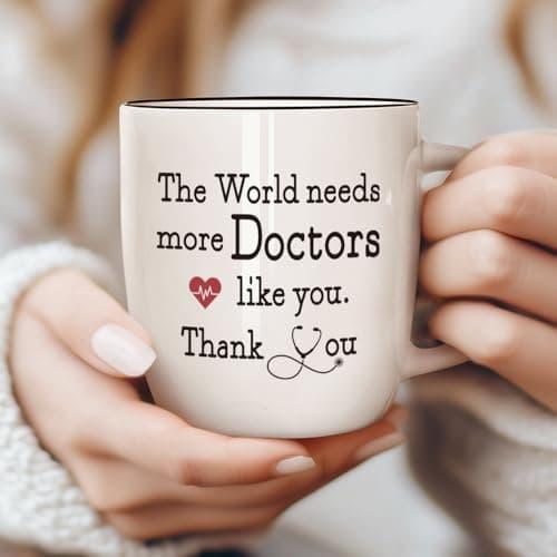 Heart-Warming Thank You Coffee Mug Gift for Doctors, The World Needs More Doctors Like You Inspirational Coffee Mug, Unique Thanksgiving Christmas Gifts for Physicians, Nurses, Veterinarians, 13oz B0G57B2SW9