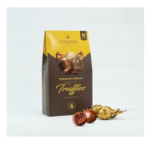 Lugano Premium Truffles Variety Pack of 5 - One Box of Each Flavor - Milk, White Cherry, White Strawberry, Dark Caramel, and Milk Chocolate Caramel