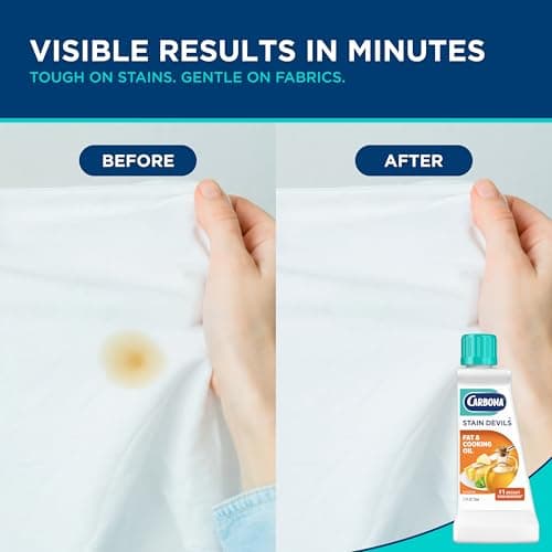 Carbona Stain Devils® #5 | Fat & Cooking Oil | Professional Strength Laundry Stain Remover | Multi-Fabric Cleaner | Safe Formula | 1.7 Fl Oz, 1 Pack
