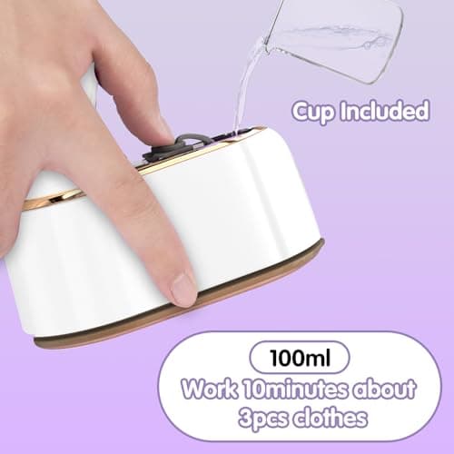 Travel Steamer Iron for Clothes Mini - Portable Ironing Machine Travel Small Size Portable Steamer Travel College Dorm Home Essentials (White)