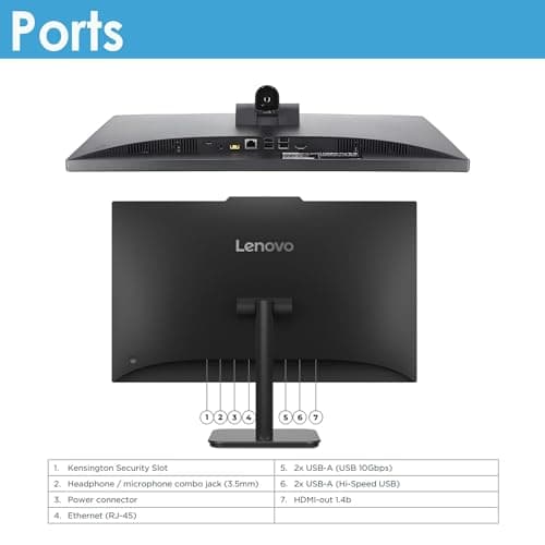 Lenovo 24 All-in-One Desktop Computer for Home Office, 16GB DDR4 RAM, 512GB PCIe SSD, Intel Processor, 23.8" FHD AIO, WiFi 6, BT 5.2, RJ-45, HDMI, Keyboard and Mouse, Ebony‌ Black, Windows 11 Home