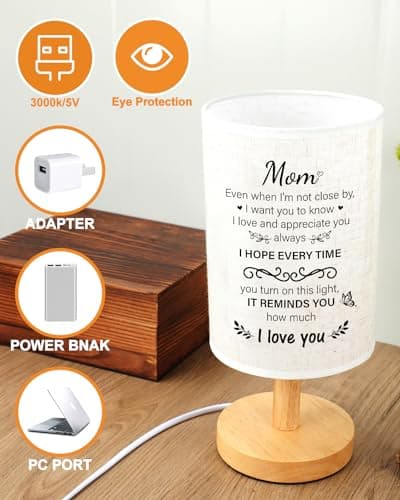 Birthday Gifts for Mom from Daughter Son, Christmas Mothers Day Gifts for Mom Gifts, Mother Lamp Decor for Bedroom Decor SOUHONEY Gifts for Mom from Daughter Son, Table Lamp for Mom Birthday Gifts B0CZP5CH5T