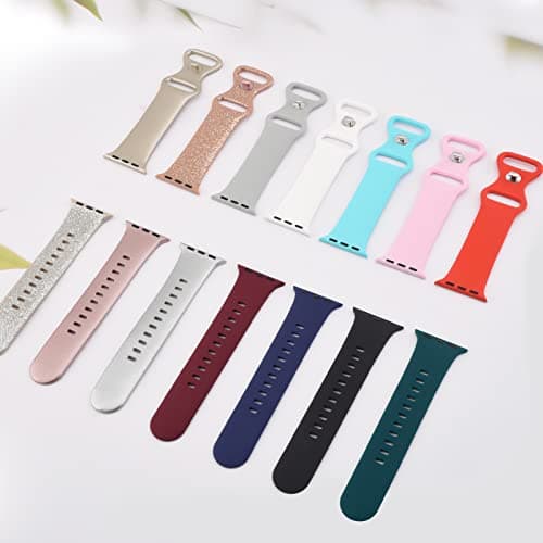 Meliya Band for Apple Watch Series 8 SE 7 6 5 4 3 2 1 45/41/40/44/38/42mm Women Men Soft Replacement Silicone Band for iWatch