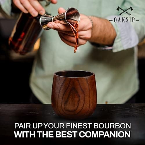 The Original Charred Wooden Bourbon Drinking Glass | Charred Old Fashioned Glass | Bourbon Gifts for Men, Dad, or Brother | Whiskey Gifts
