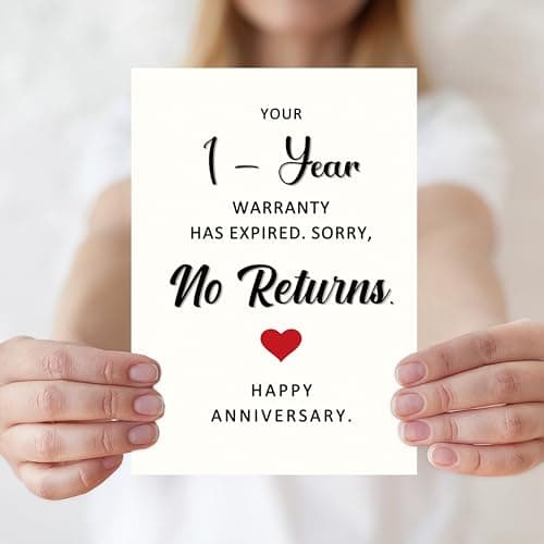 Wedding Anniversary Cards Gifts for Husband Wife Couples, 1 Year Anniversary Cards Gifts for Boyfriend Girlfriend Him Her Funny 1st Anniversary Card, Anniversary Card Gifts for Men Women B0FVTLC5C9
