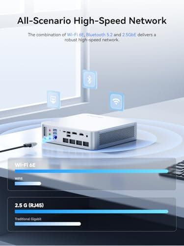 MINISFORUM AI Mini PC M1-1295 Barebone with Intel Core i9-12950HX (16C(8E+8P)/24T, up to 5,0 GHz), Mini Computer DDR4 RAM PCIe4.0 SSD, Dual Display with HDMI 2.1/DP, 5X USB Ports, WiFi 6E,BT 5.2