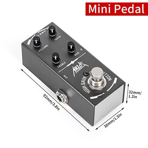 High Gain Distortion Guitar Pedal, AKLOT Electric Effects Pedals Mini Single Type DC 9V True Bypass