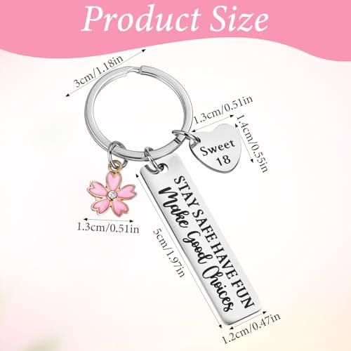 Ouligay 18th Birthday Gift for Girls, 18 Year Old Girl Birthday Gifts, Sweet 18 Gifts Keychain for Girls, 18th Party Decoration Favors for Teen Girl Daughter Sister Best Friend B0FDKSXMC7