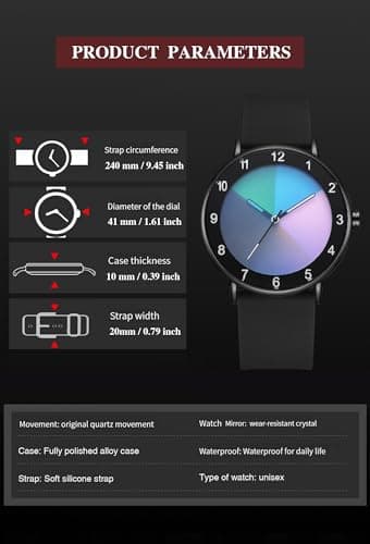 RUYEOOK Unisex Watches Fashion Creative Original Design Watch for Men and Women Unique Wristwatch Easy to Read time