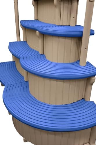 Confer Plastics Curve CCX-AG Drop in Above Ground Pool Step with Blue Treads - Base Step with Add-On