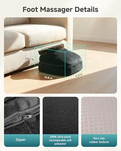 2026 Upgraded, Heat Up to 130°F, Reversible Kneading, 2-in-1 Foot and Back Massager for Home Office Use, Fits Men's Size 13 Snailax Shiatsu Foot Massager with Heat, Foot Warmer with Removable Cover B07SG4VBTY