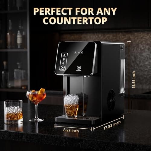 Cowsar 2-in-1 Countertop Ice Maker with Water Dispenser, 26lbs/24H, Fast 9 Ice in 8 Mins, 2 Sizes of Bullet Ice Machine with 3.3L Removable Water Tank for Home, Kitchen,Office