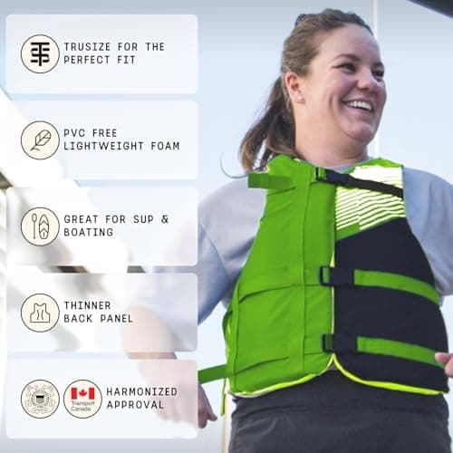 Stohlquist FIT Oversized Adult Life Jacket, US Coast Guard Approved Type III Life Vest, PFD for Men and Women, Easily Adjustable, Lightweight and High Buoyancy - Plus Size (48-60" Chest)