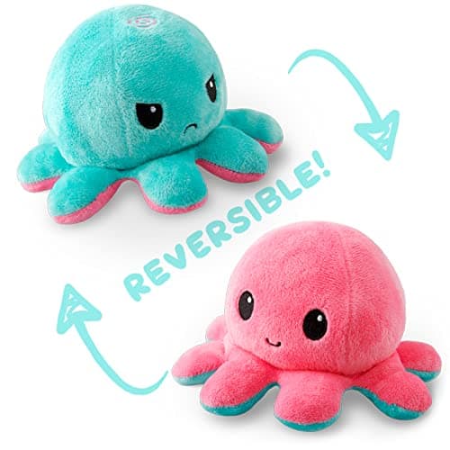 TeeTurtle Reversible Octopus Pink & Aqua 4 Inch Flip Plush B07H48YNJ2