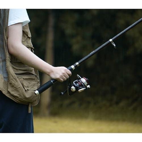 Fishing Pole Combo, 6.9ft 2Pcs Telescopic Rods Set, Collapsible Carbon Fiber Fishing Rod, Spinning Reel Set with Carrier Bag Freshwater Fishing Rod and Reel Combos Kits