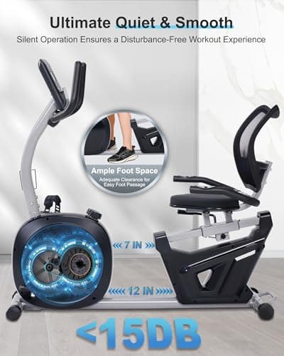 Recumbent Exercise Bike for Seniors - 400LB Weight Capacity Recumbent Bikes with Comfortable Seat, Pulse Sensor, 16-level Resistance, LCD Monitor