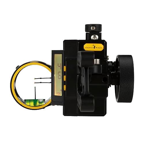 Trophy Ridge Digital React Trio Bow Sight - 2 Micro Adjustable Horizontal Pins, 1 Vertical Pin, Digital Readout, Fast Setup, Dead Set Accuracy, 5 Customizable Profiles, 4 Brightness Settings
