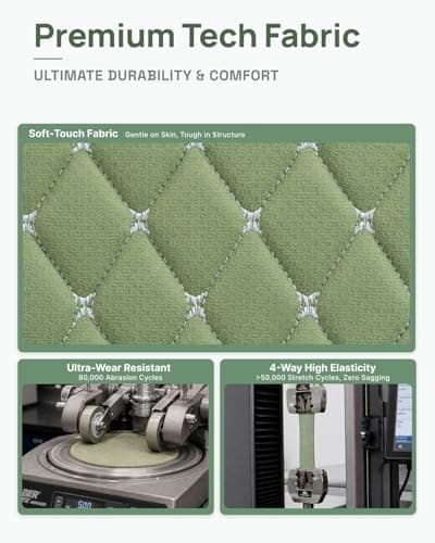 Dowinx Gaming Chair Breathable Fabric Game Chair with Gel Pad and Storage Bag, Comfortable Gamer Chair with Pocket Spring Cushion, Ergonomic Computer Chair with Footrest, Green