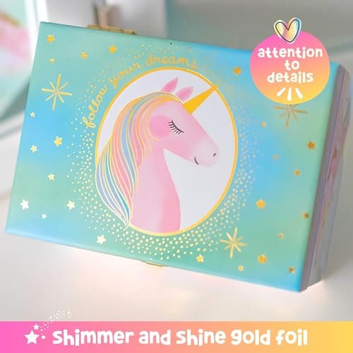 Music Boxes for Little Girls, Toddler Jewelry Box for 4 Year Old Kids, Toys for Toddlers, Birthday Gifts for Kids 5-9 Years Giggle & Honey® Musical Unicorn Jewelry Box for Girls B0CHKLZ7PJ