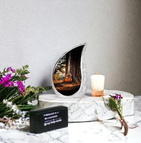Guitar Urn for Kids Brown Drop Funeral Urns for Ashes for Women & Man 3 Inch Mini Memorial Gift for Loss of Mom Guitar Brown Drop Mini Urn for Kids Ashes Memorial Gift 3 Inch B0FV8VHR7N