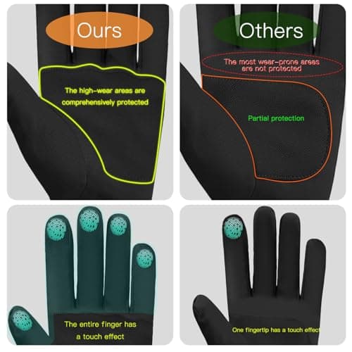 Hiramex Winter Waterproof Gloves Men Women, Windproof Warm Ski Gloves for Cold Weather, Touch Screen Snow Warm, Running Driving Cycling