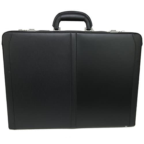 Alpine Swiss Mens Briefcase | Expandable Genuine Leather Attache Briefcase For Men | Dual Combination Lock Business Case