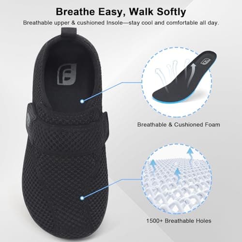 JOINFREE Diabetic Wide Walking Shoes for Women & Men with Adjustable Upper, Zero Drop Non Slip Casual Sneakers Comfortable for Edema, Arthritis, Swollen Feet & Elderly