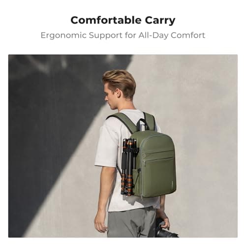 K&F CONCEPT Camera Bag Backpack, Professional DSLR/SLR/Mirrorless Camera Backpack, Photography Camera Case with Tripod Holder & Rain Cover Compatible with Canon/Sony/Nikon/FUJIFILM