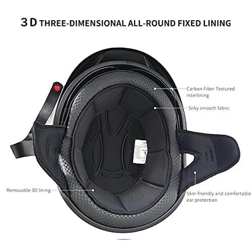 Motorcycle Half Helmet with Sun Visor Motorcycle Helmets for Men Women Helmet for Adult Scooter ATV Cruiser DOT Approved