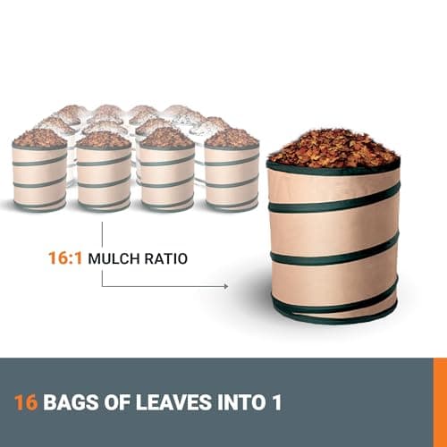 WORX Trivac 3-in-1 Electric Leaf Blower for Lawn Care, Leaf Mulcher/Leaf Vacuum with Bag, 350 CFM & 210 MPH, Leaf Shredder with Metal Impeller, Reusable Bag Included, Corded, WG505.2