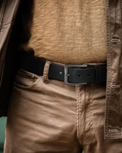 CHAOREN 1.5" Mens Belts Leather - Italian Full Grain Leather Belts - Ideal for Casul Jeans & Work Wear