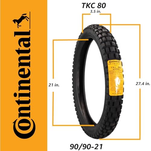 Continental TKC 80 Twinduro M+S Motorcycle Tire - Durable Off-Road & On-Road Motorcycle Tire for Adventure Touring (90/90-21)