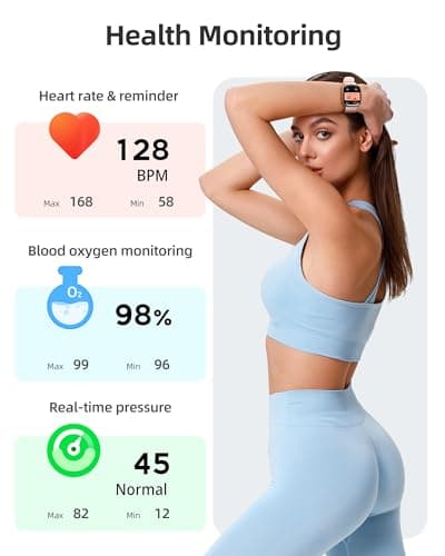 Parsonver Smart Watch for iOS and Android Phones(Answer/Make Calls), HD Screen Watches for Women, IP68 Waterproof Fitness Tracker Watch with Heart Rate Sleep Monitor, Steps Calories Counter, Rose Gold