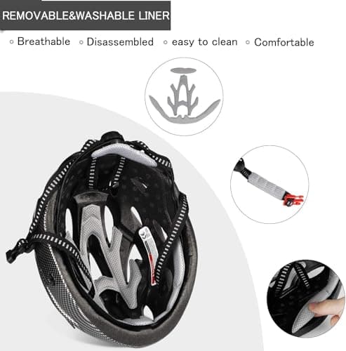 Adult Cycling Bike Helmet, Lightweight and Adjustable with Pads&Visor for Men and Women,Premium Quality Airflow Unisex Bike Helmet,Suggested Fit 58-61 cm