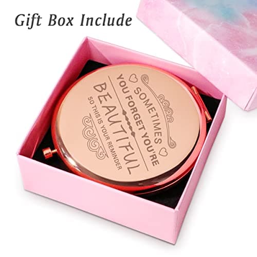 Inspirational Gifts for Women Girl, Personalized Gift for Adult Teen, Compact Mirror for Friend Sister Daughter Wife Mom, Birthday Graduation Mothers Day Basket Stuffers B0CSFWSZKC