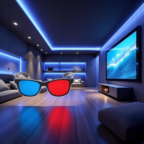 3Pcs Red and Blue 3D Glasses Universal TV Movie Dimensional Video Frame 3D Glasses DVD Game Glass 3D Style Glasses for 3D Movies Games, 3D Viewing Glasses, Televisions and Video