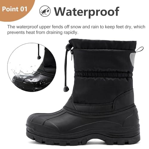 TRAILBLITZ Men's Winter Snow Boots Waterproof Warm Outdoor Lightweight Non Slip Cold Weather Shoes