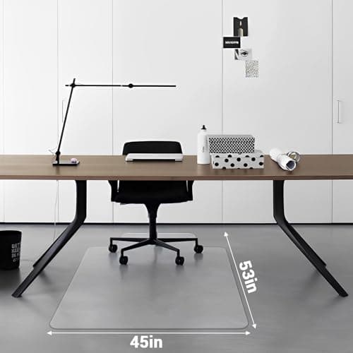 Office Chair Mat for Hard Floor, 45'' x 53'' Computer Desk Chair Mat for Floors, Easy Rolling for Office on Carpets Anti-Slip Carpet Protector for Rolling Work and Gaming Chairs