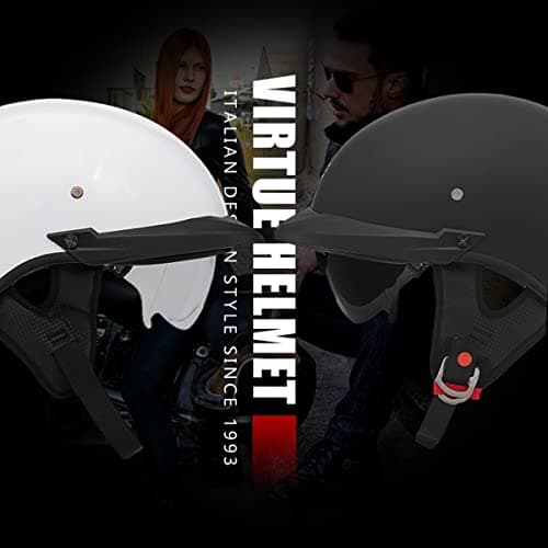 Motorcycle Half Helmet with Sun Visor Motorcycle Helmets for Men Women Helmet for Adult Scooter ATV Cruiser DOT Approved