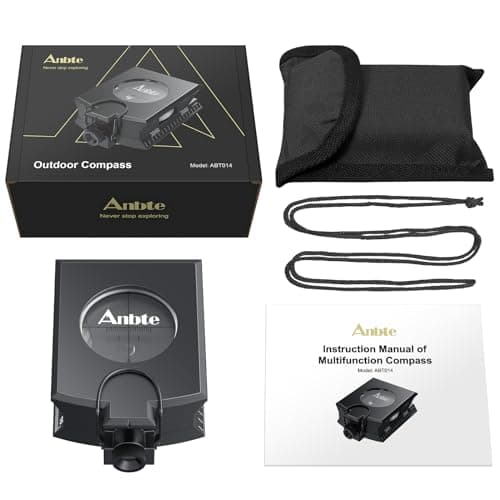 Anbte Compass Hiking Survival, IP65 Waterproof Metal Compass with Sighting Clinometer and Carry Bag, Multifunctional, Professional, for Camping Hunting Hiking Navigation